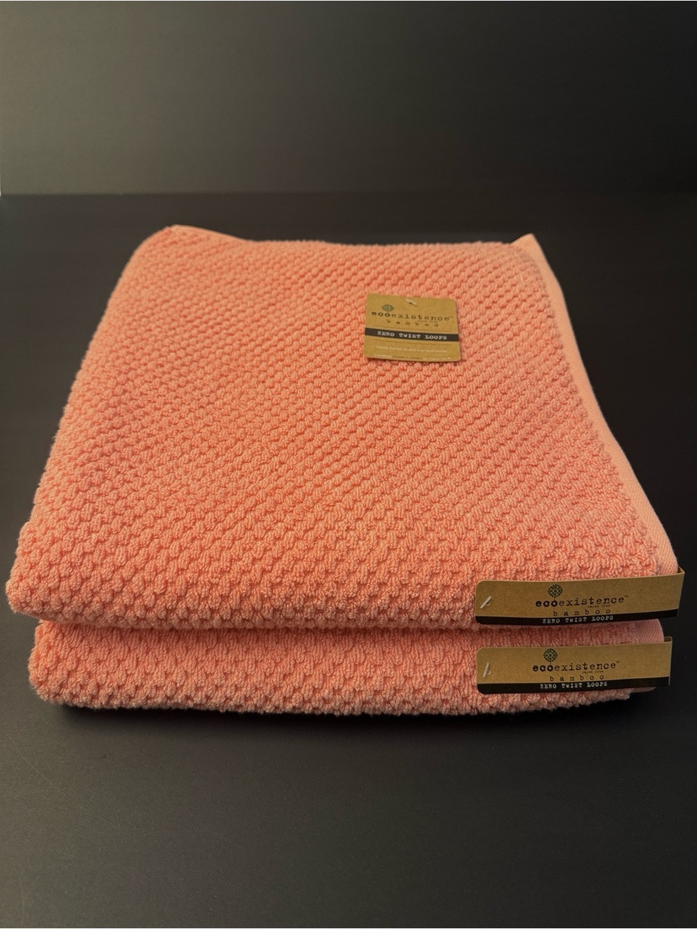 2pc ECOEXISTENCE Bamboo Zero Twist Loops Bath Towel Set - RLPAPAYA